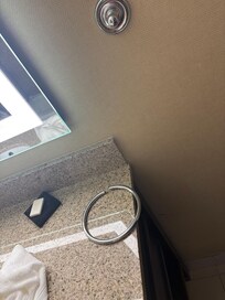 I washed my hands and went to use the towel and the ring flew off, it wasn’t even attached!