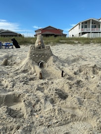 Fun on the beach - sand castle