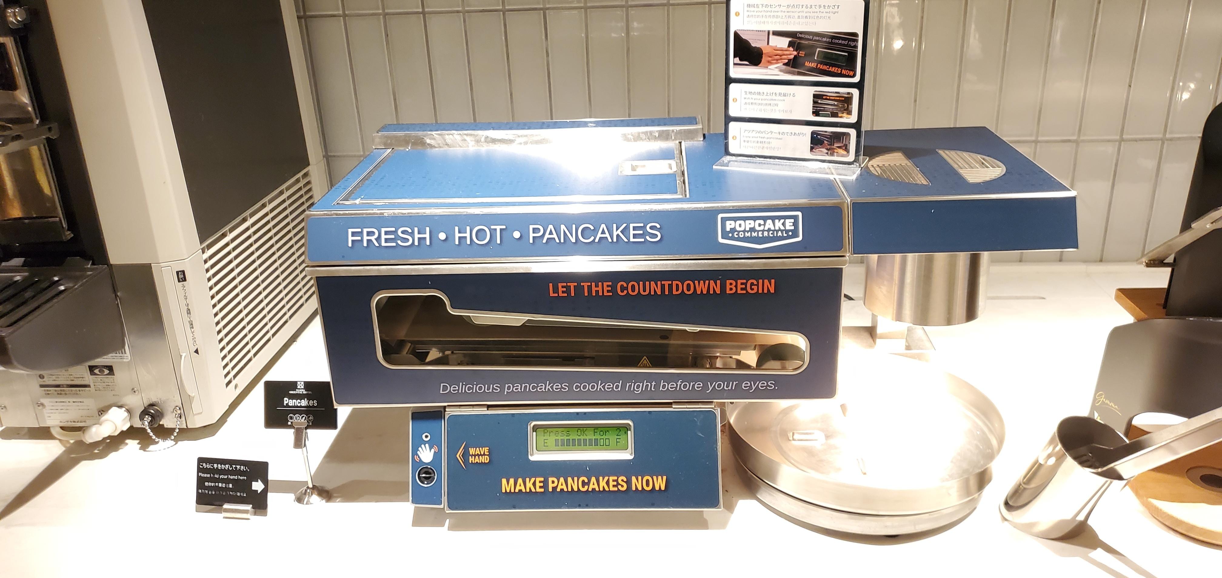 Self made pancakes with at no charge. No limits.