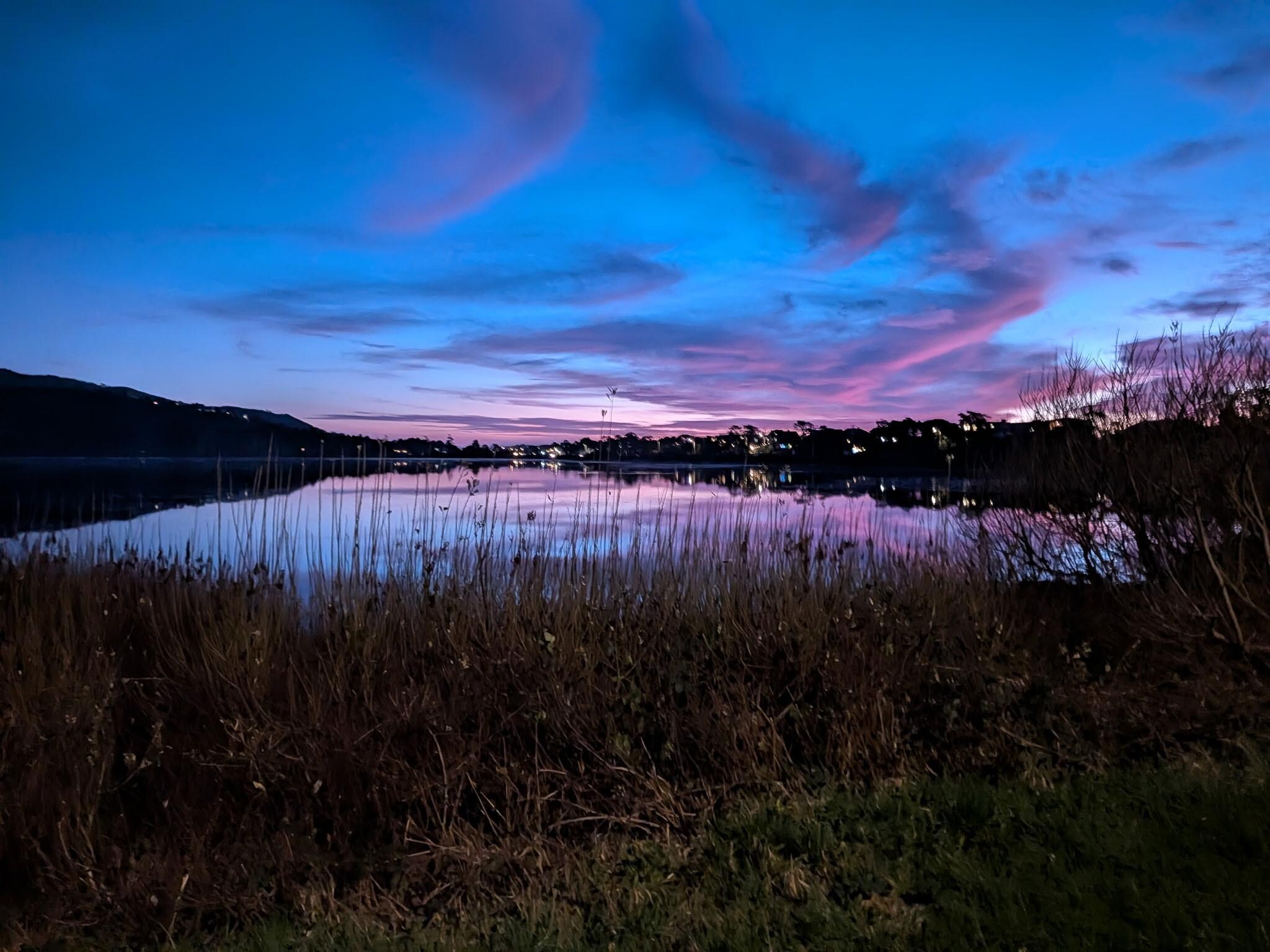 Beautiful sunset on the lake.