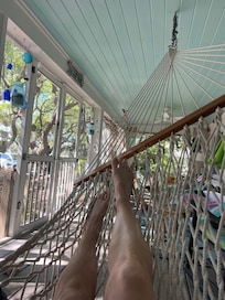 Relaxing in the hammock
