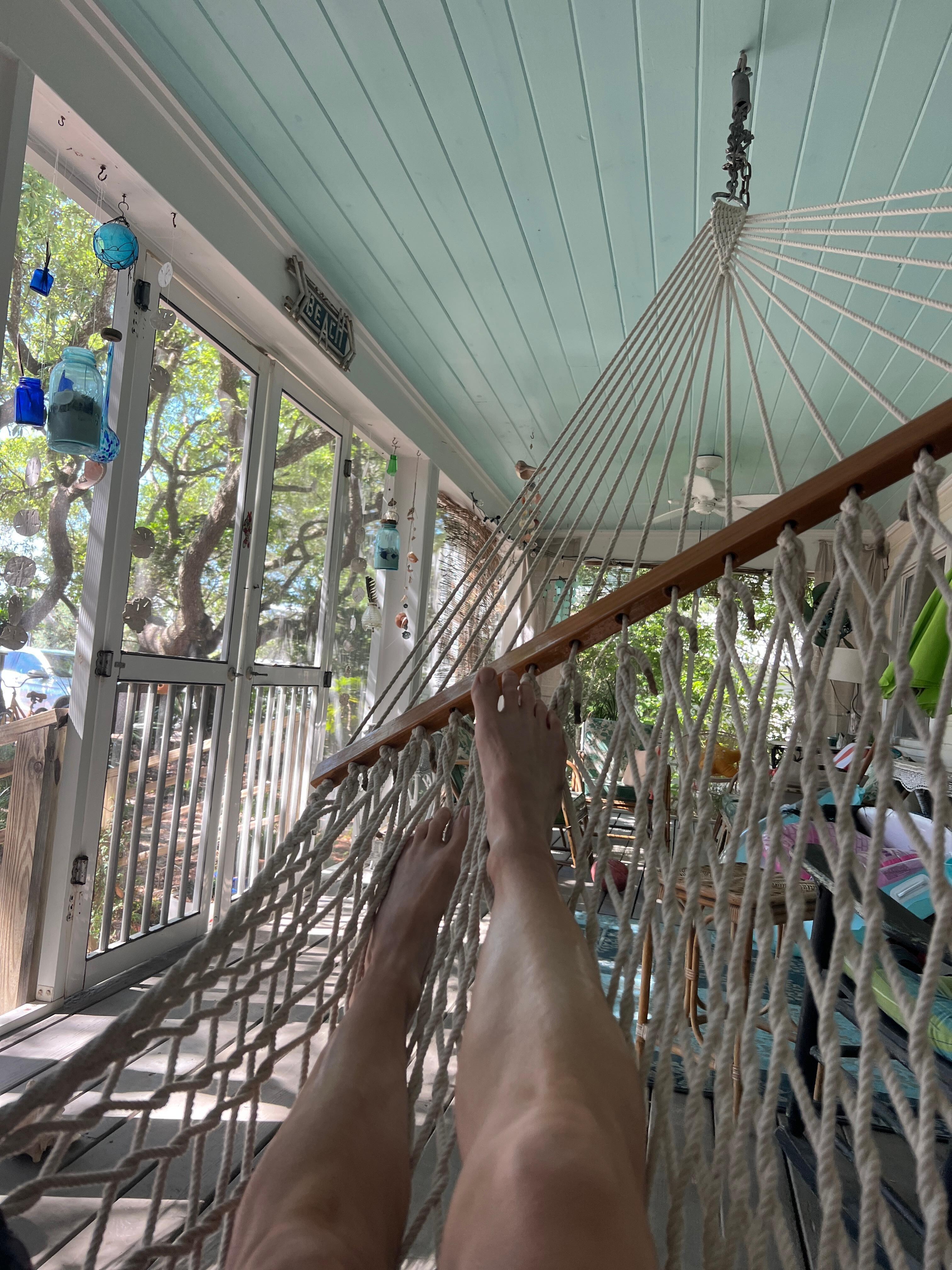 Relaxing in the hammock