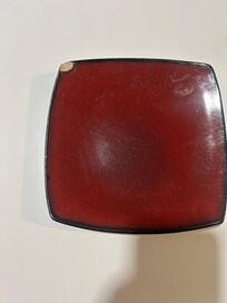 One of the chpped plates. Limited number of plates and kitchenware