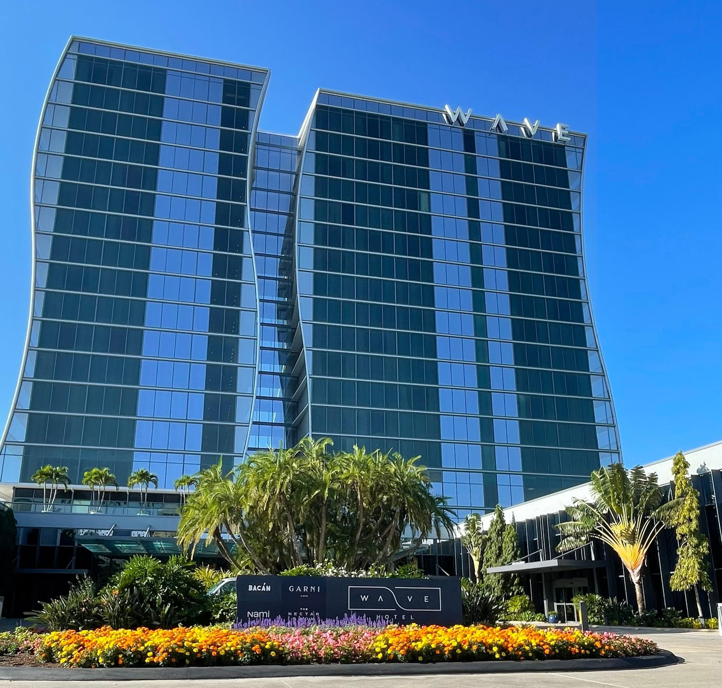 Front of the Wave Hotel around 10am