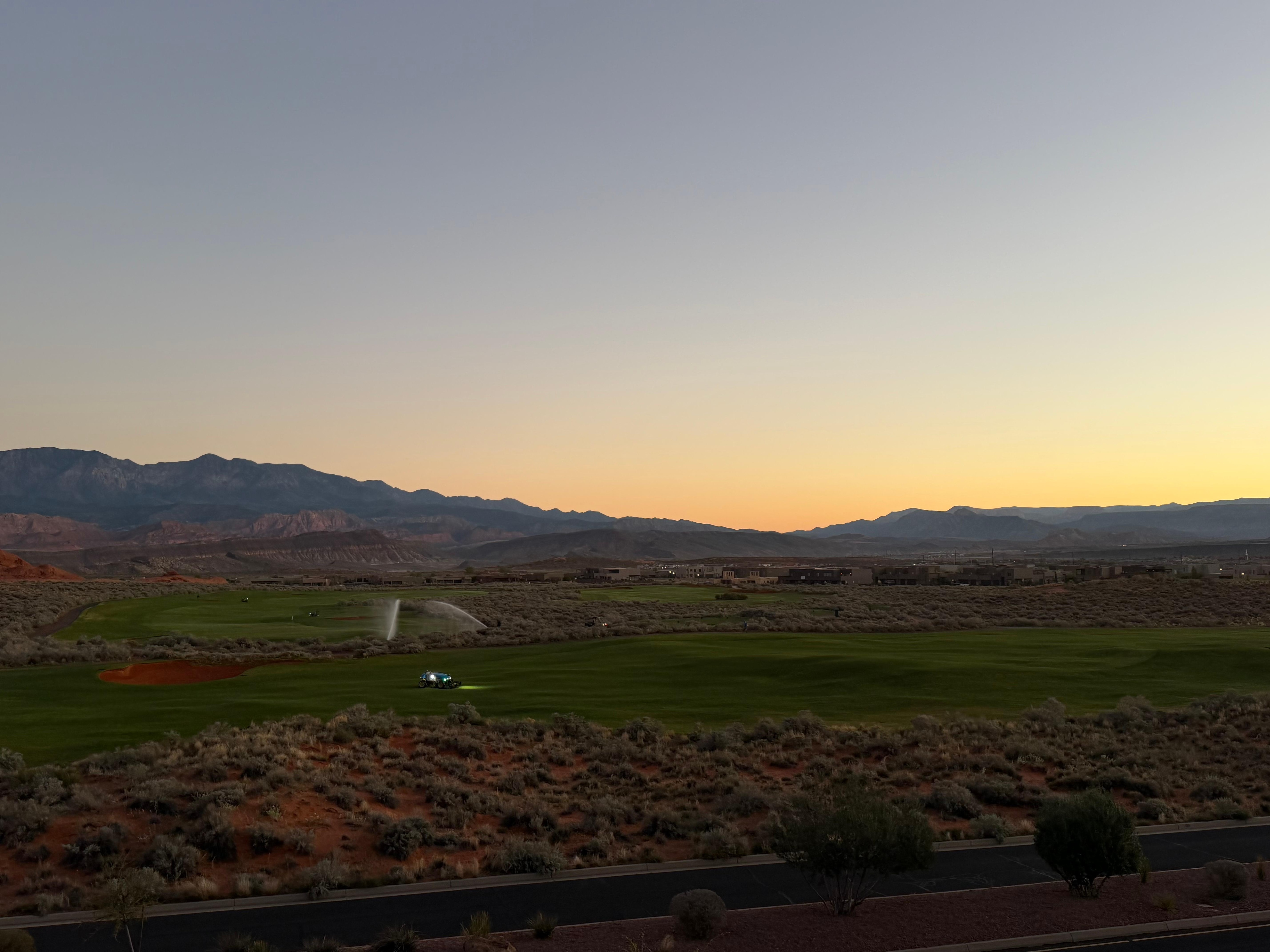 View from our balcony of the golf course. 
