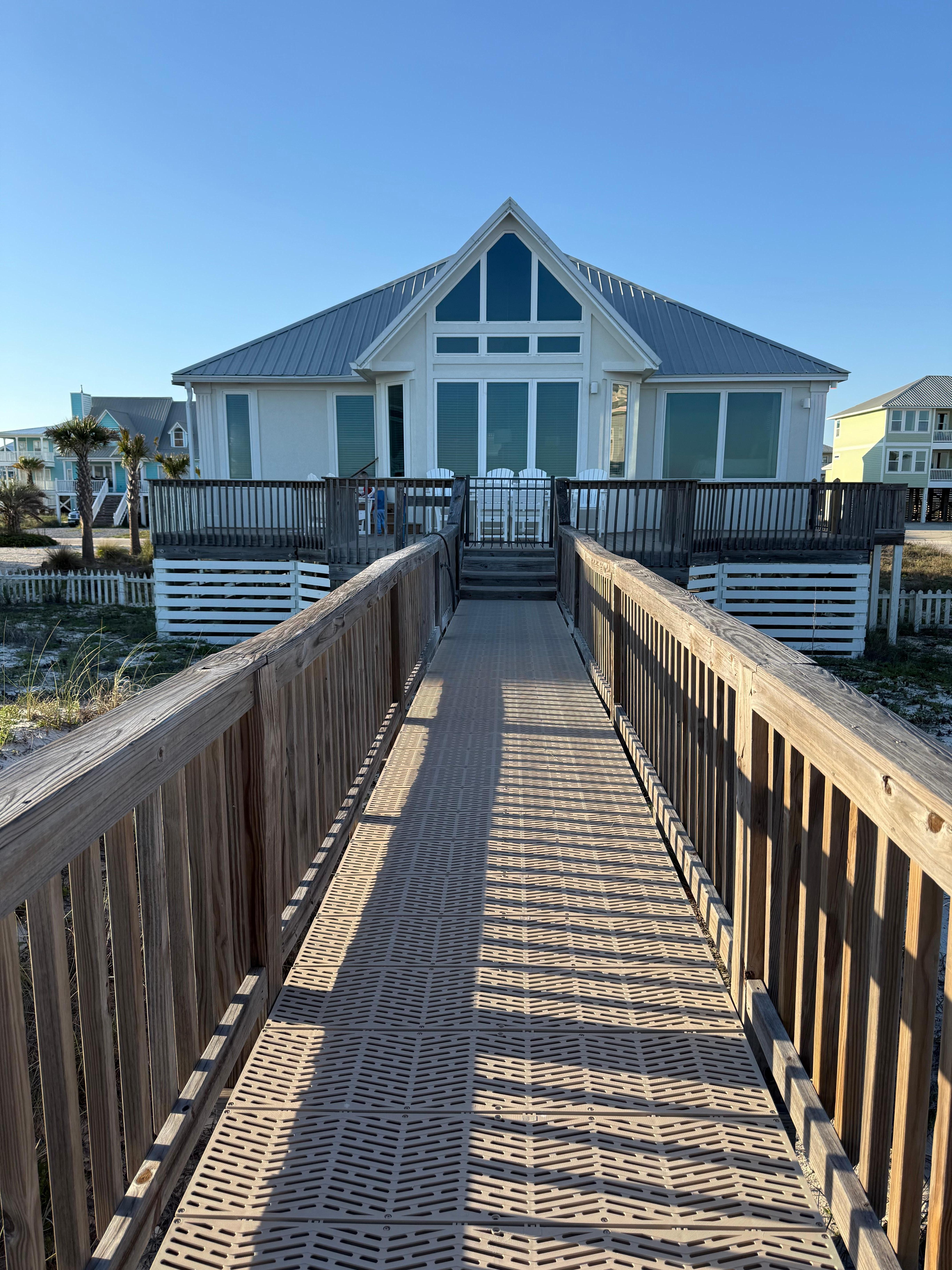 View of back deck from beach