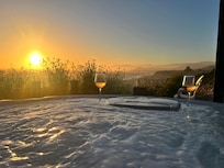 Sunset view from the hot tub