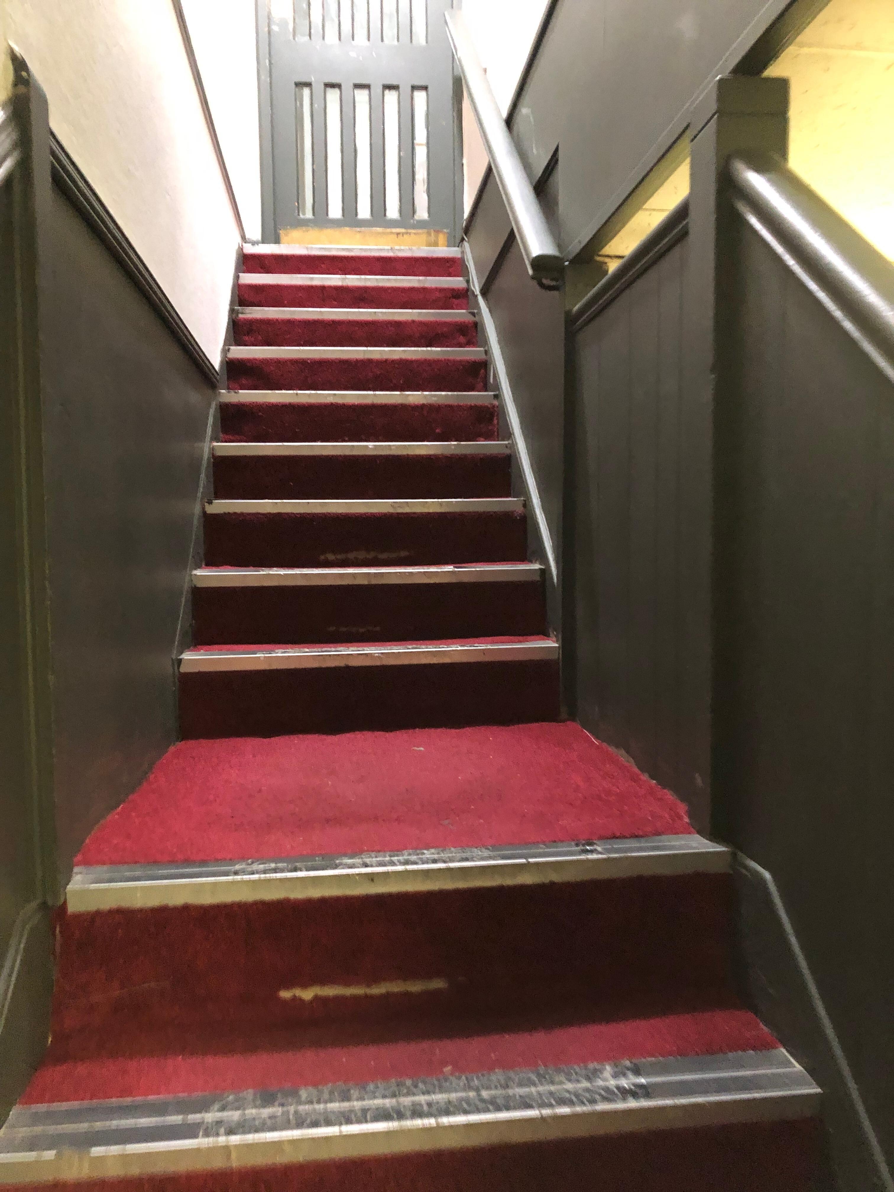 Stairs leading up to guest rooms 