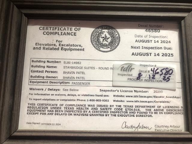 So ... the new inspector only gave a sticker and not an actual new certificate for the elevator?