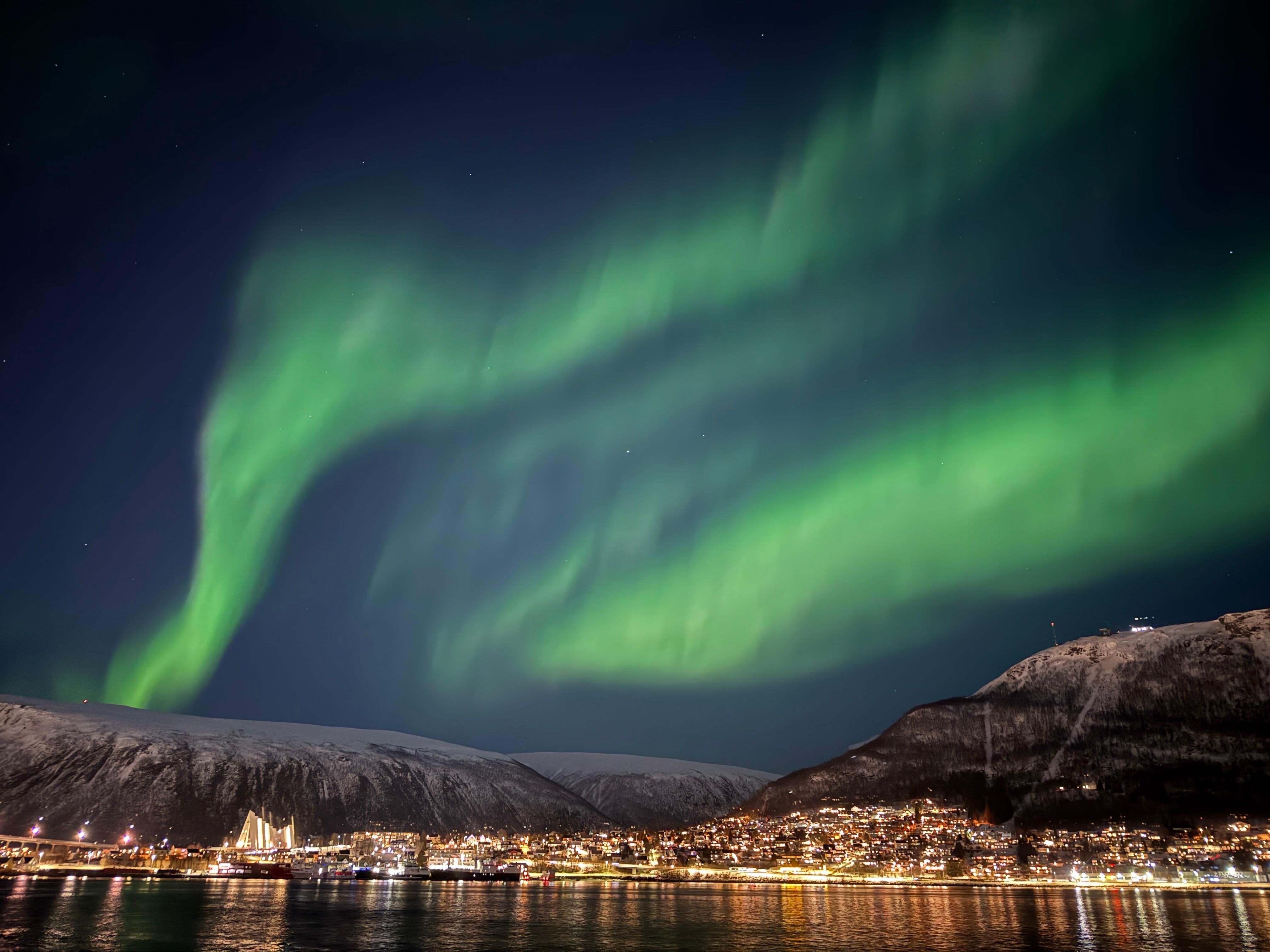 View of aurora from in front of the hotel. 