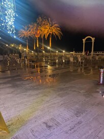 Pool area night time