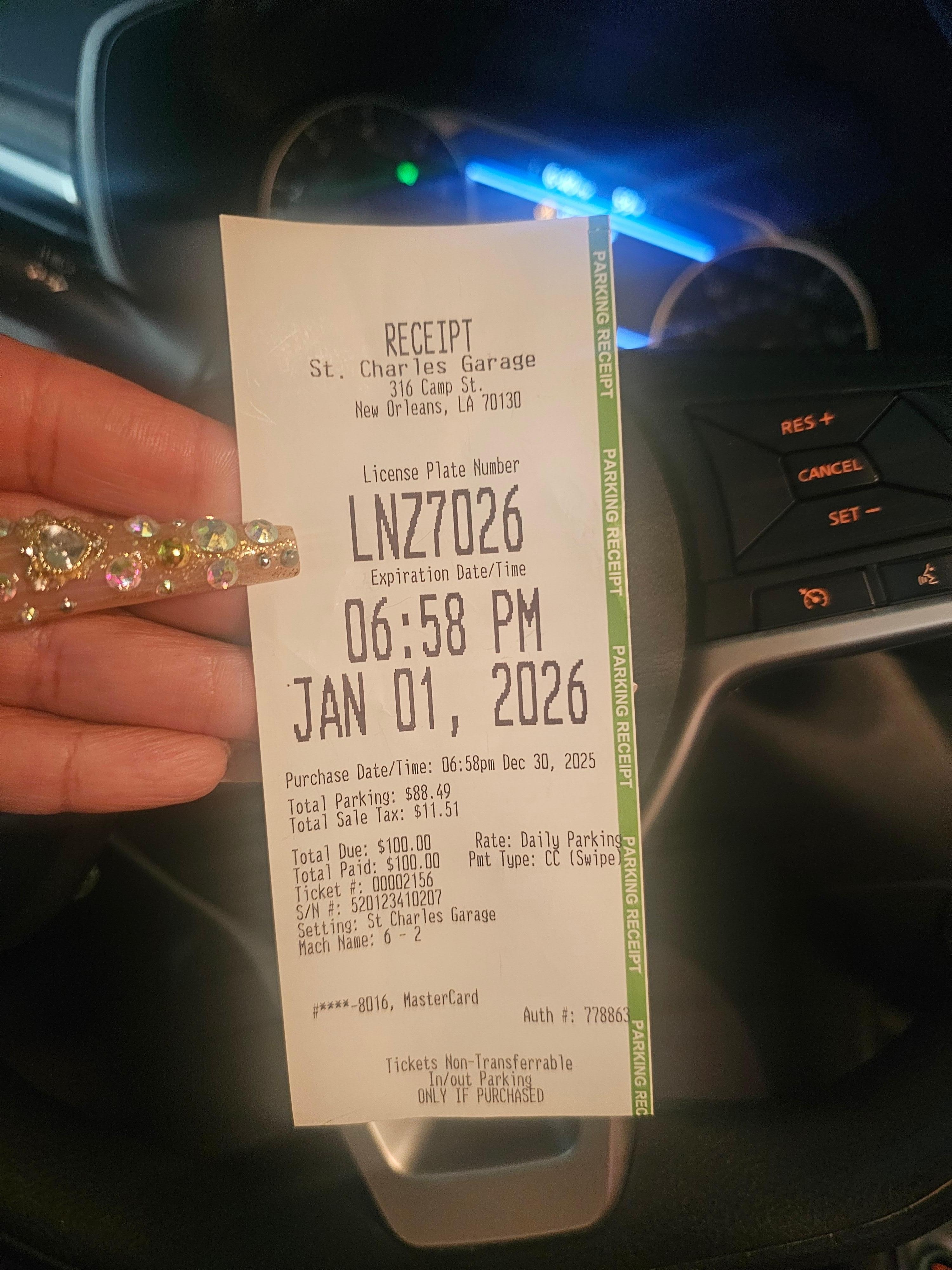 parking fee and the garage