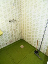 Duschecke (mit Schimmel ohne Vorhang)