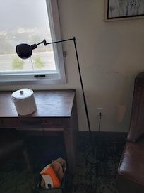 Light fixture, broken falling over