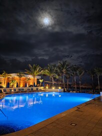 View of the pool at night