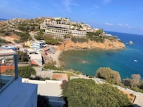 View from main pool and restaurant level