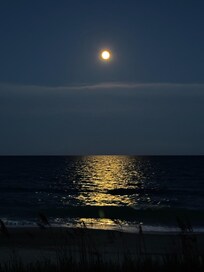 The full moon over the water was gorgeous!
