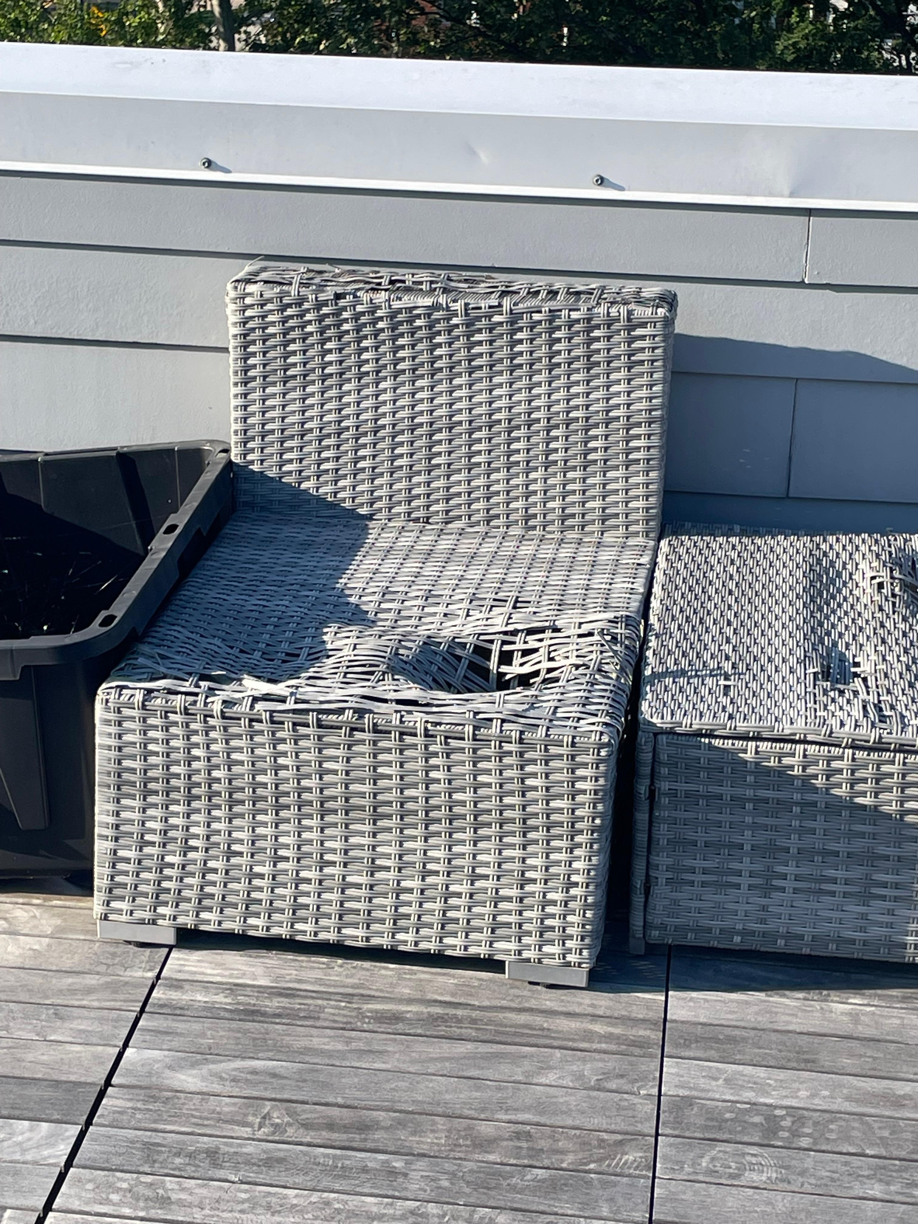 Damaged outdoor furniture