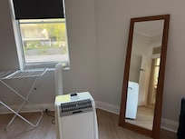 Only one functional dresserâthe drawers were broken in master. Other bedrooms had none. This window did not close