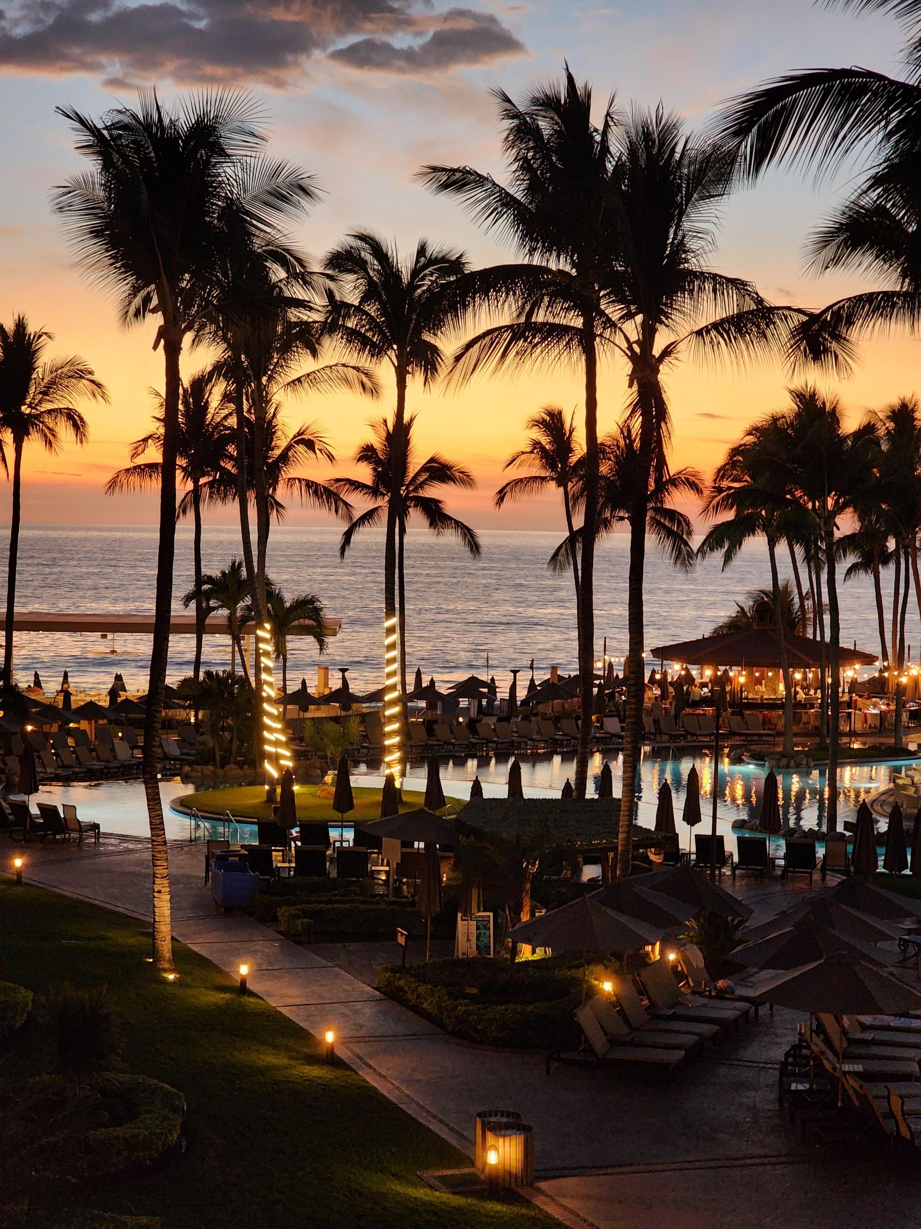 From our balcony the first night of our stay.