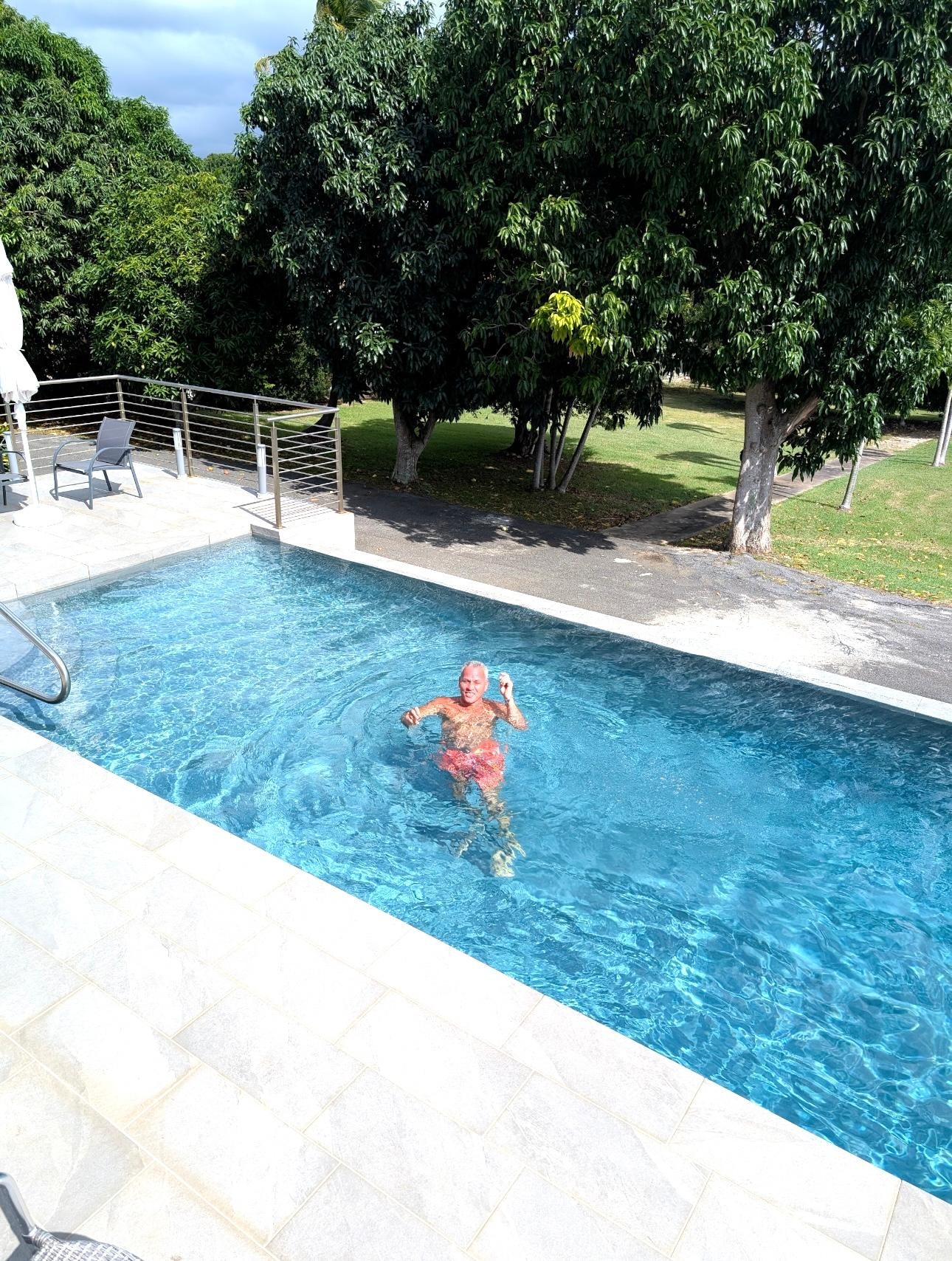 Relaxing in the pool