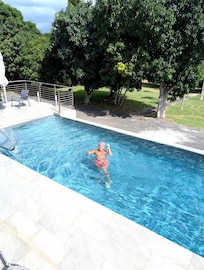 Relaxing in the pool