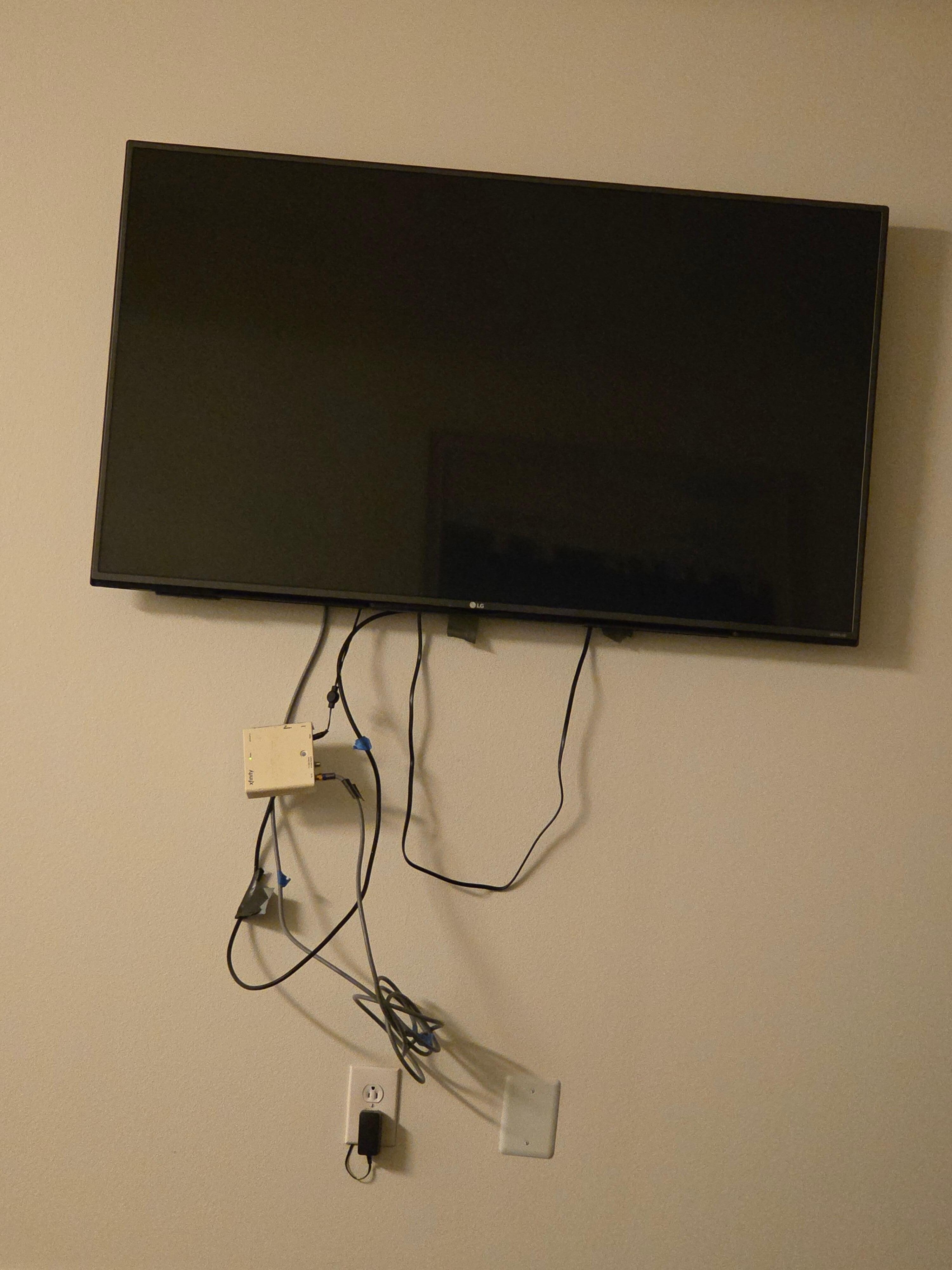 Wires hanging off tv