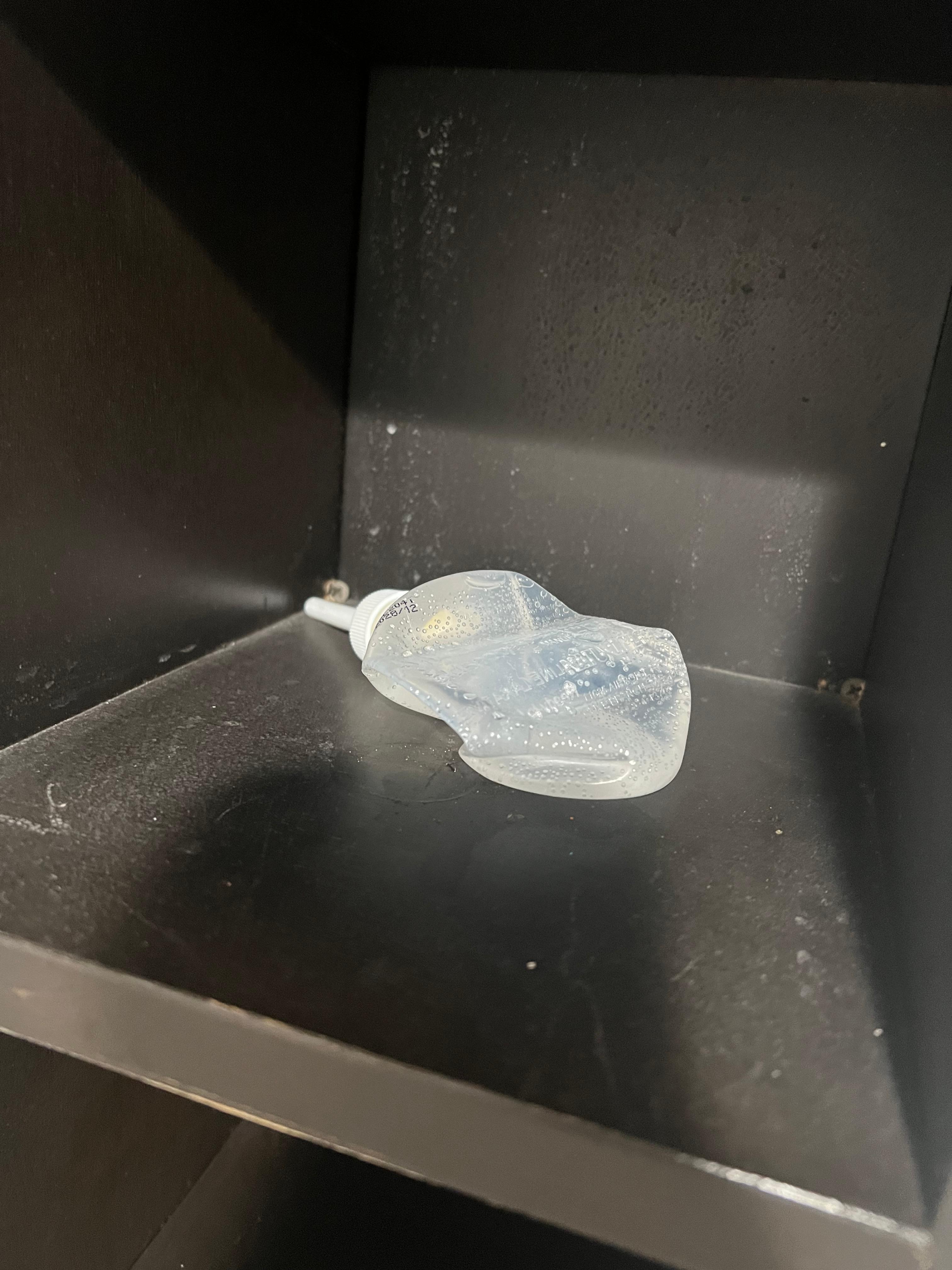 Random trash in bathroom. Very dirty 