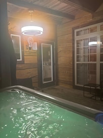 Hot tub right outside door.
