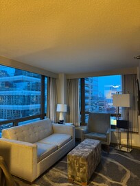 view of the living area side of the room