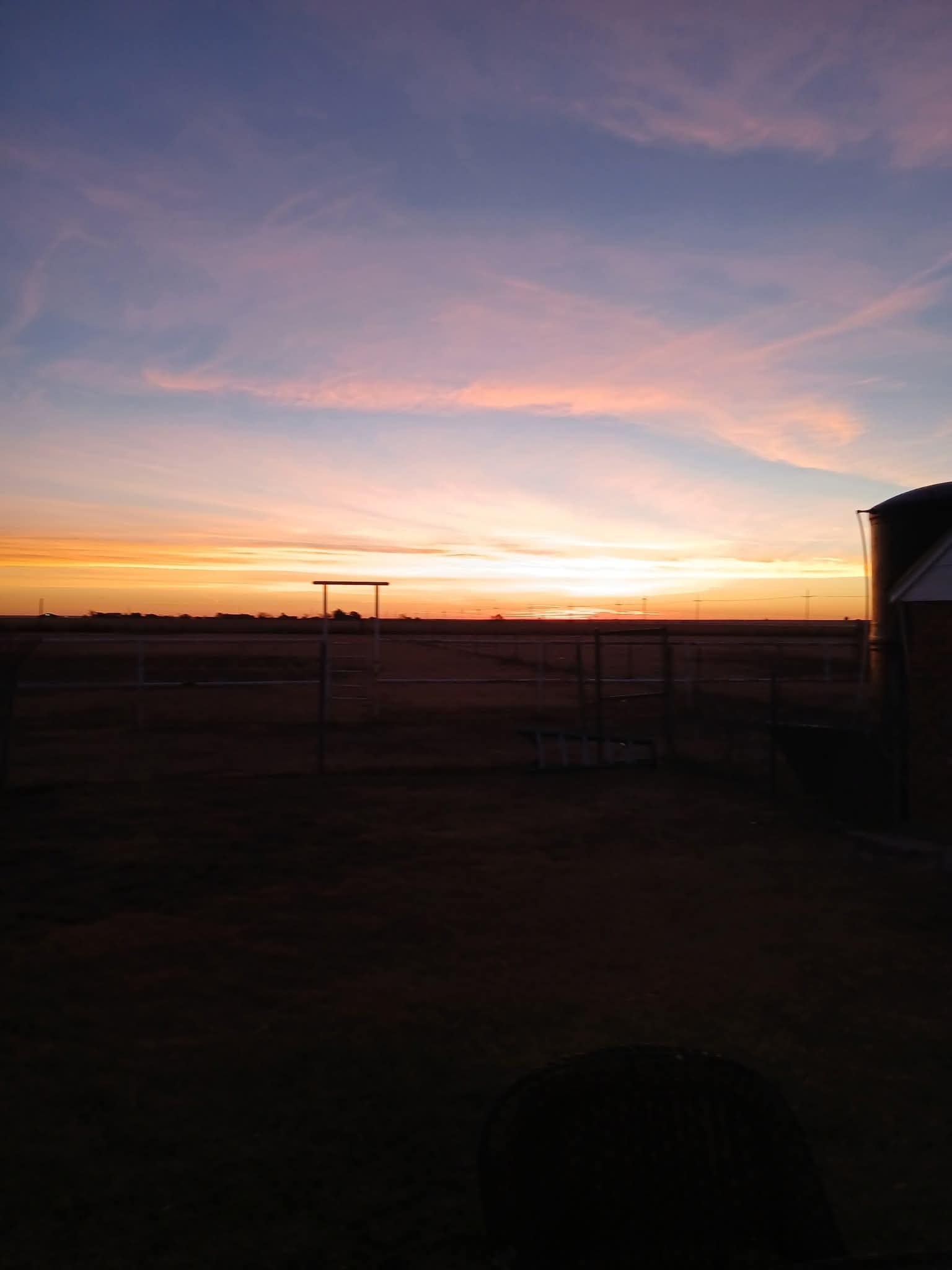 Sunrise via kitchen window