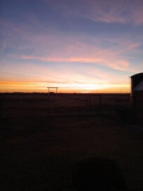 Sunrise via kitchen window