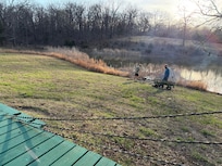 Fire by the pond for s’mores