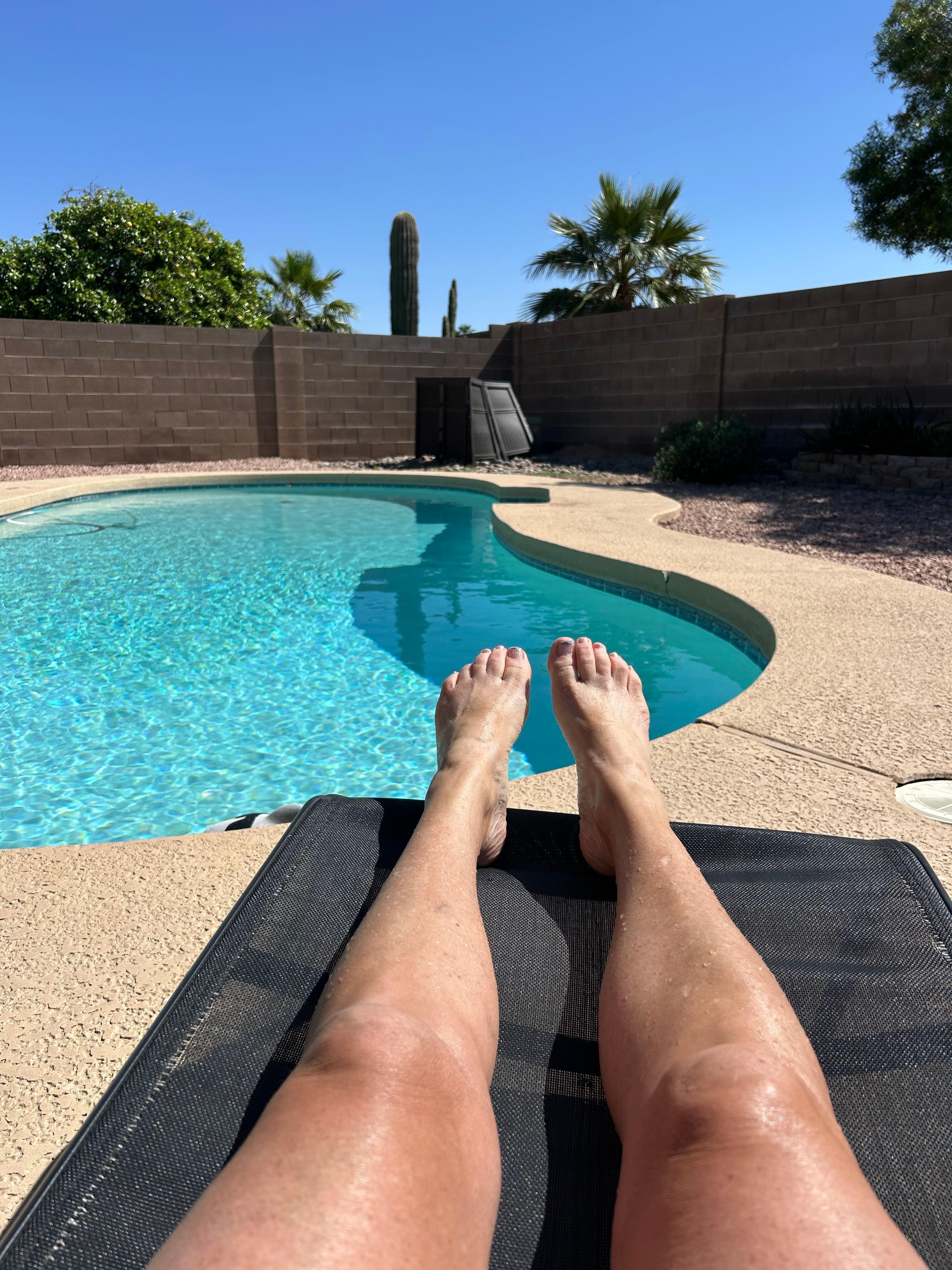 So relaxing by the pool!