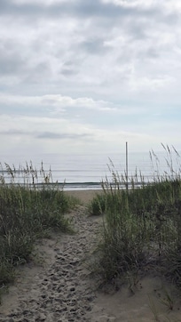The walk over the dune to watch the sunrise.