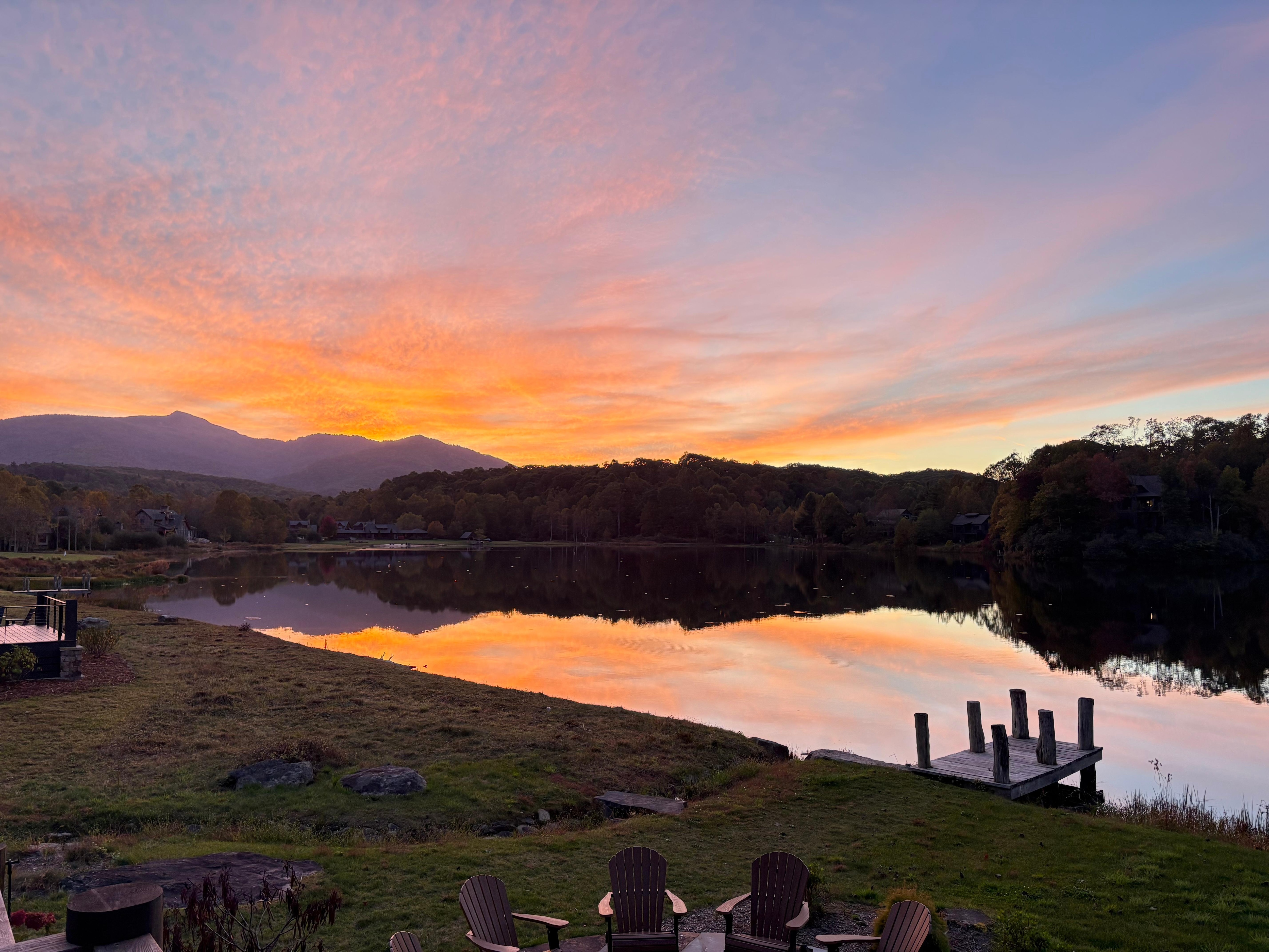 Sunset over Grandfather Mtn from the back deck 