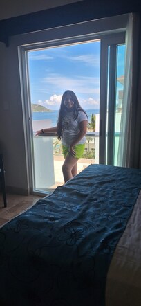 Foto tomada en el balcon con vista a la playa