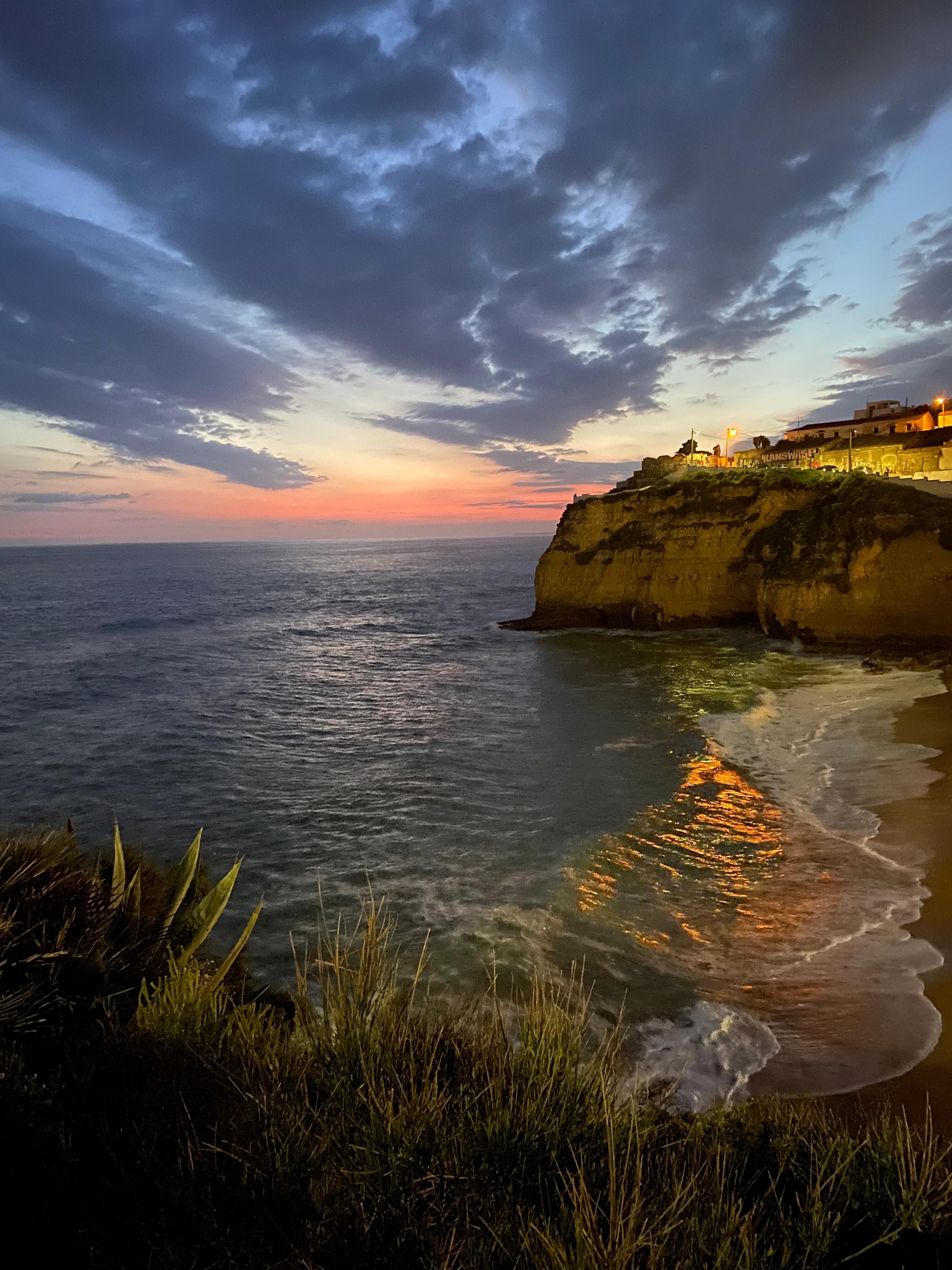 Our last sunset at beautiful Carvoeiro Beach 