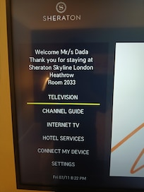 The tv is customised to my name