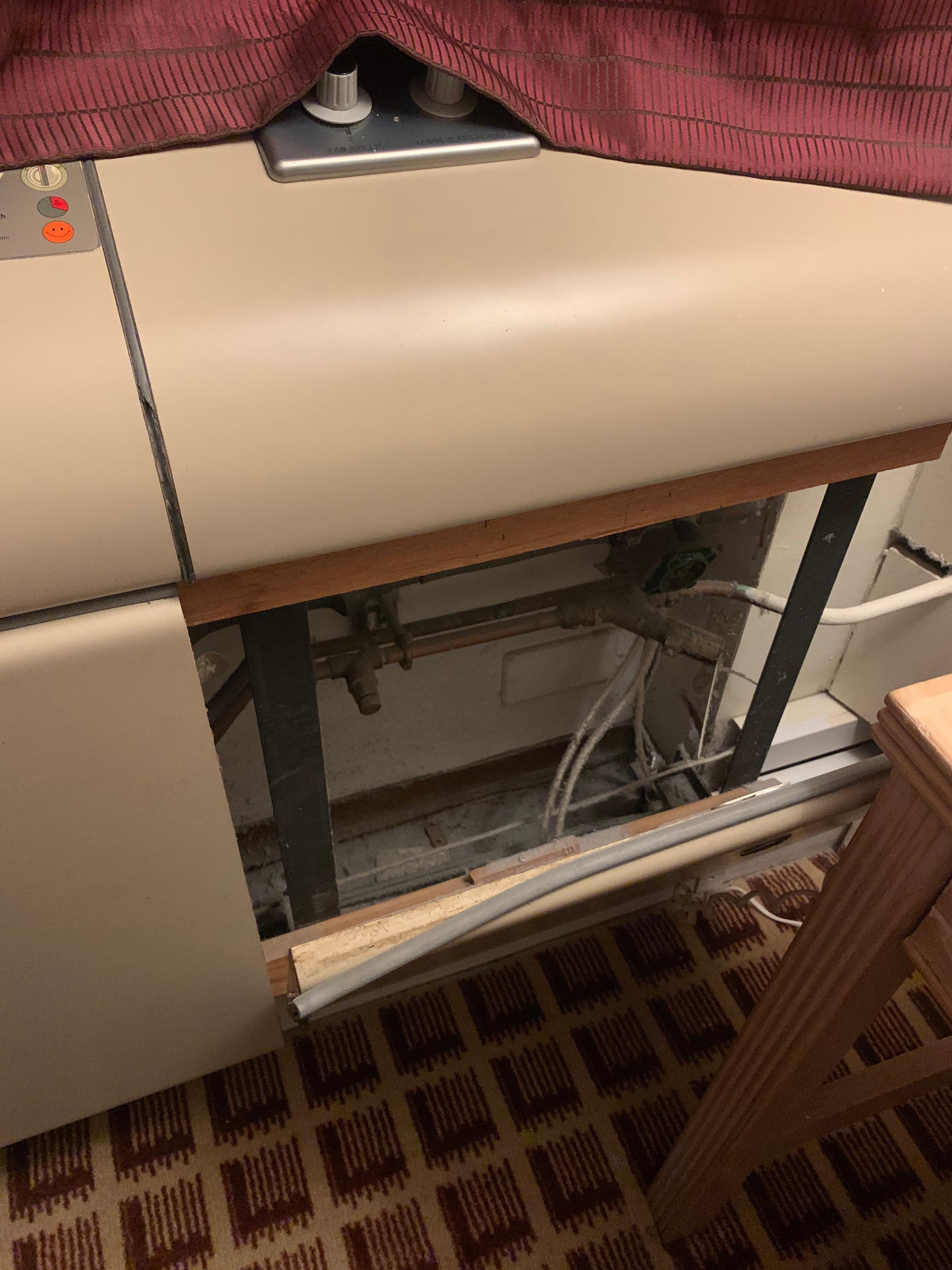 The air conditioning was hanging off.