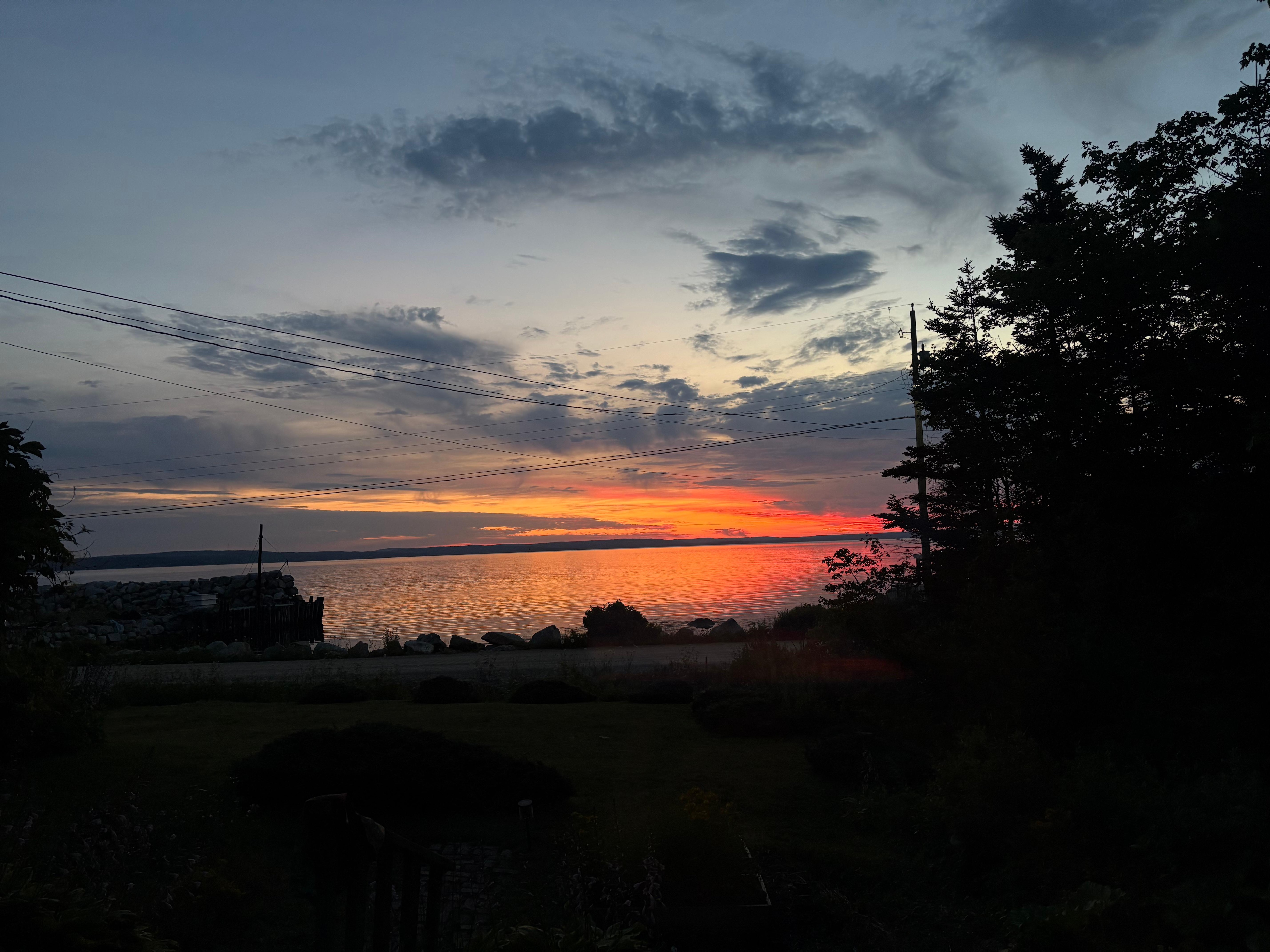 View of the sunrise out the front windows 