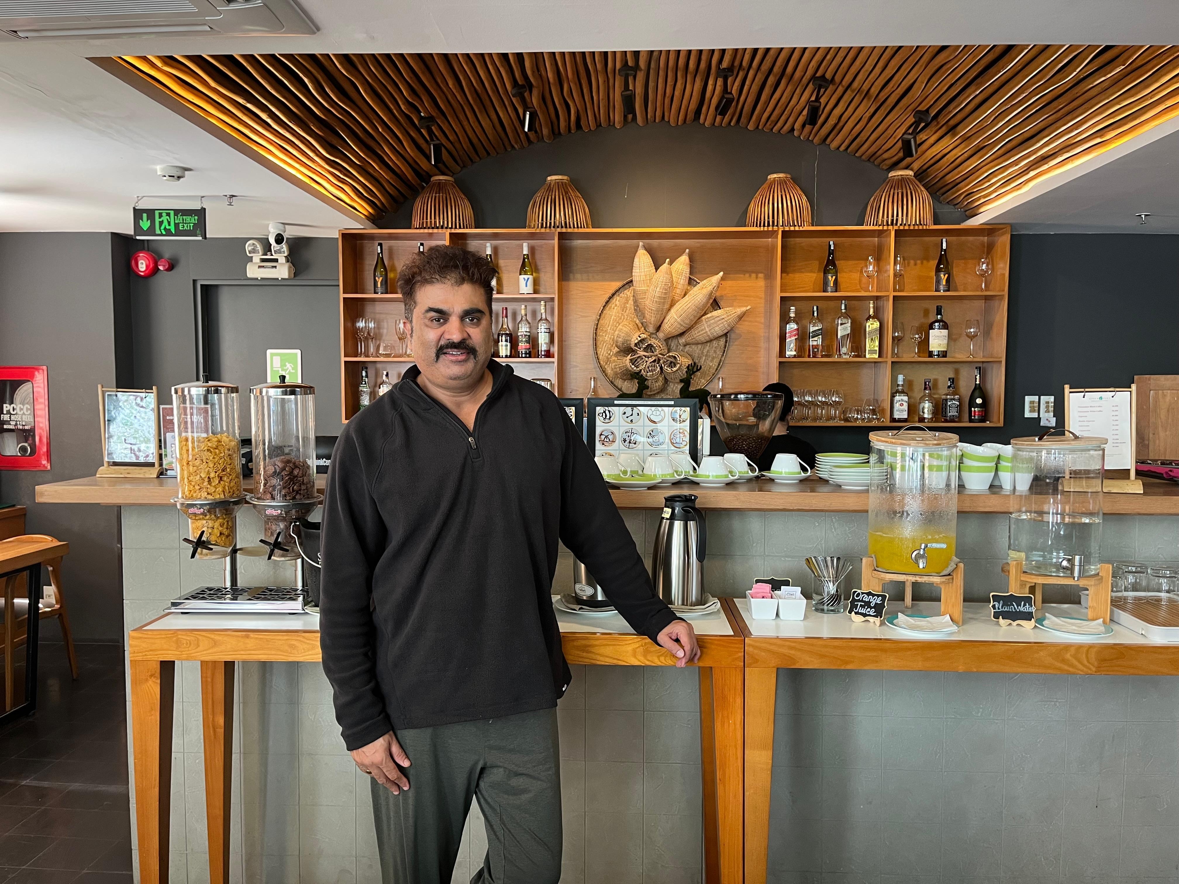 Picture of my father taken at the restaurant.