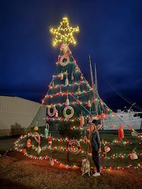 Christmas tree from fish net & buoys