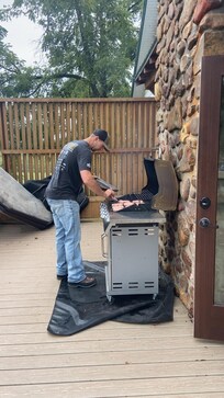 The propane grill came in handy