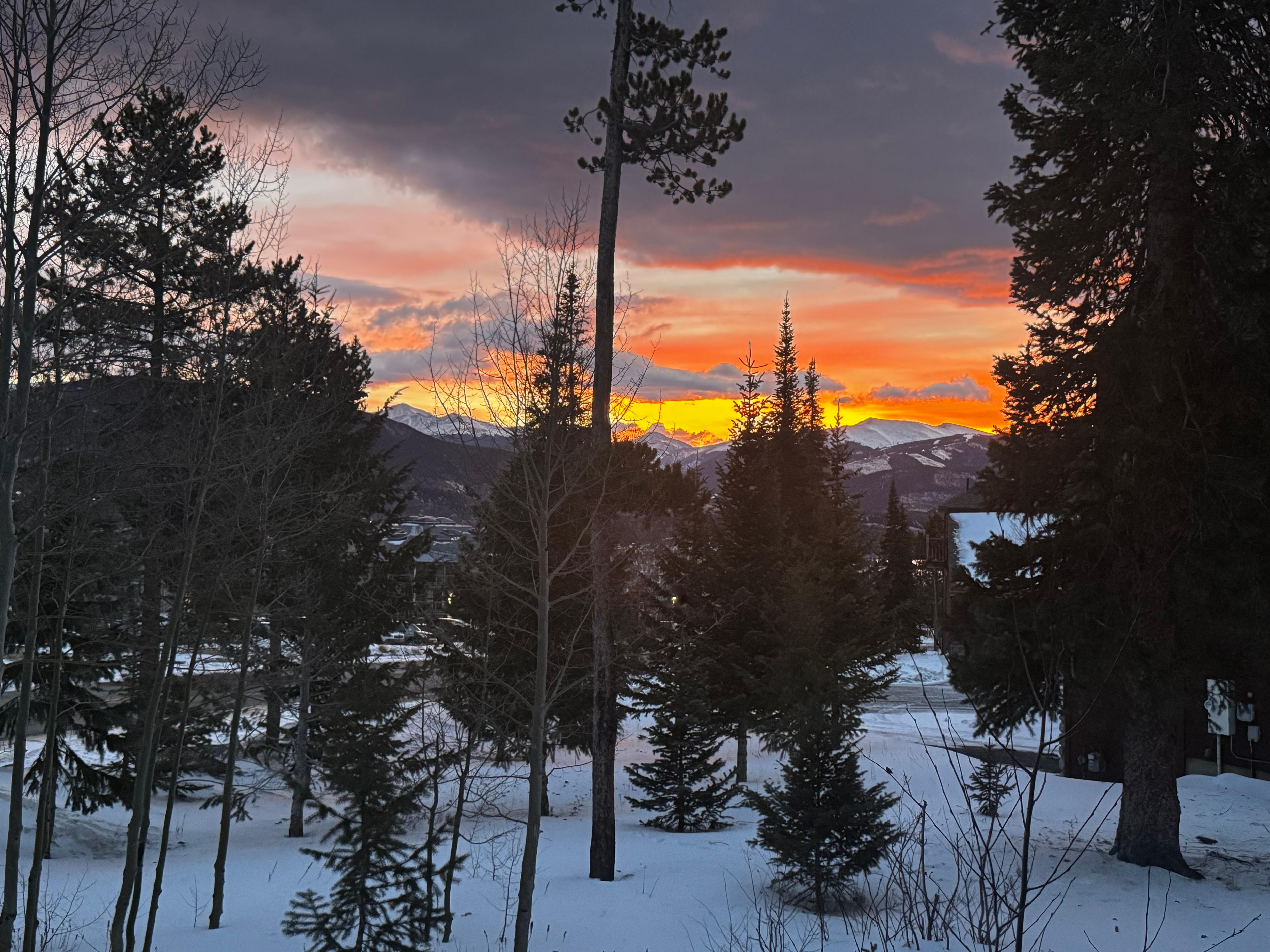 The sunrise from the back deck