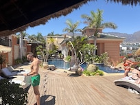 This is a picture of the main pool just before we left. This is changeover day, so more people than usual.