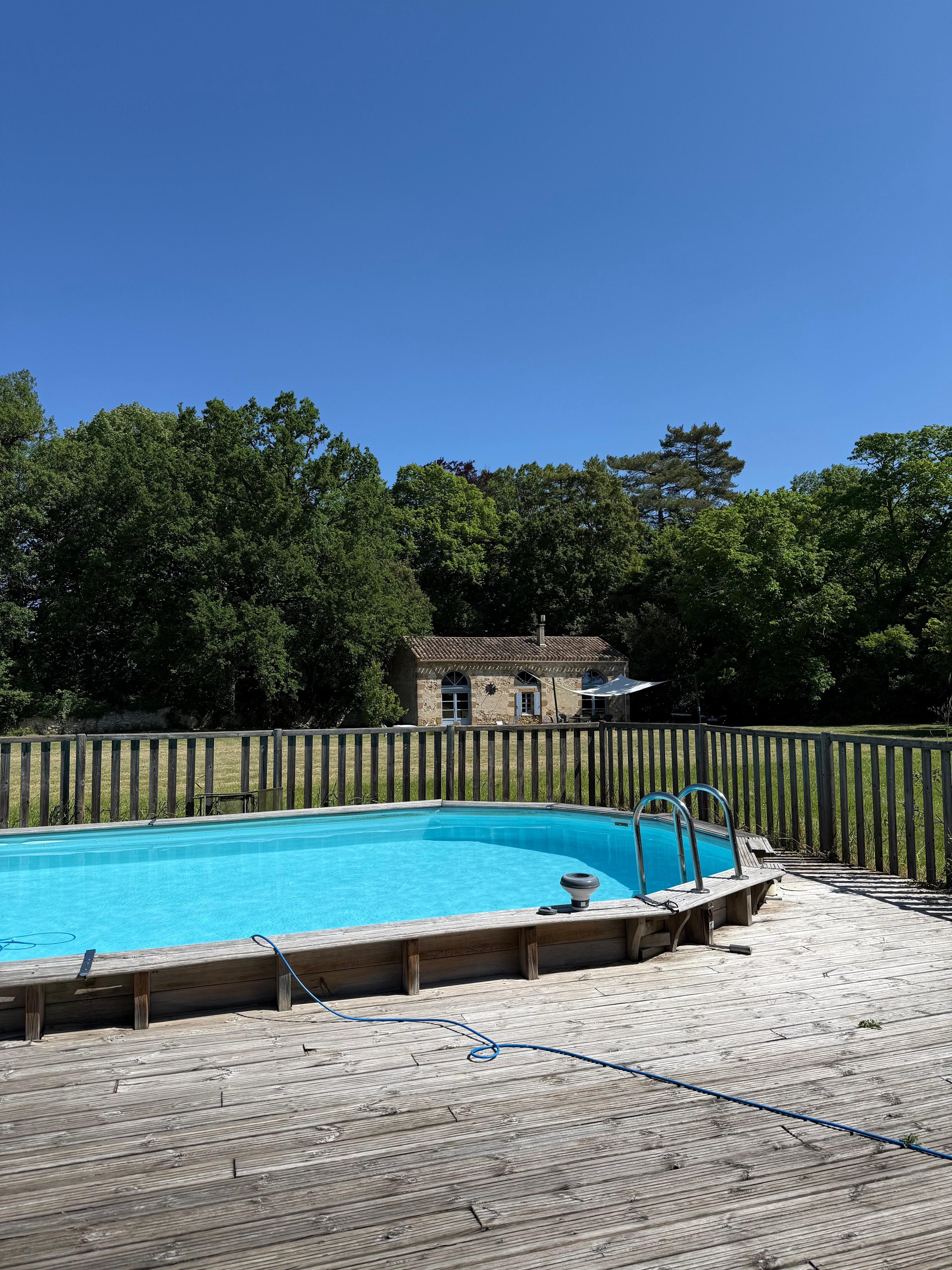 The pool area