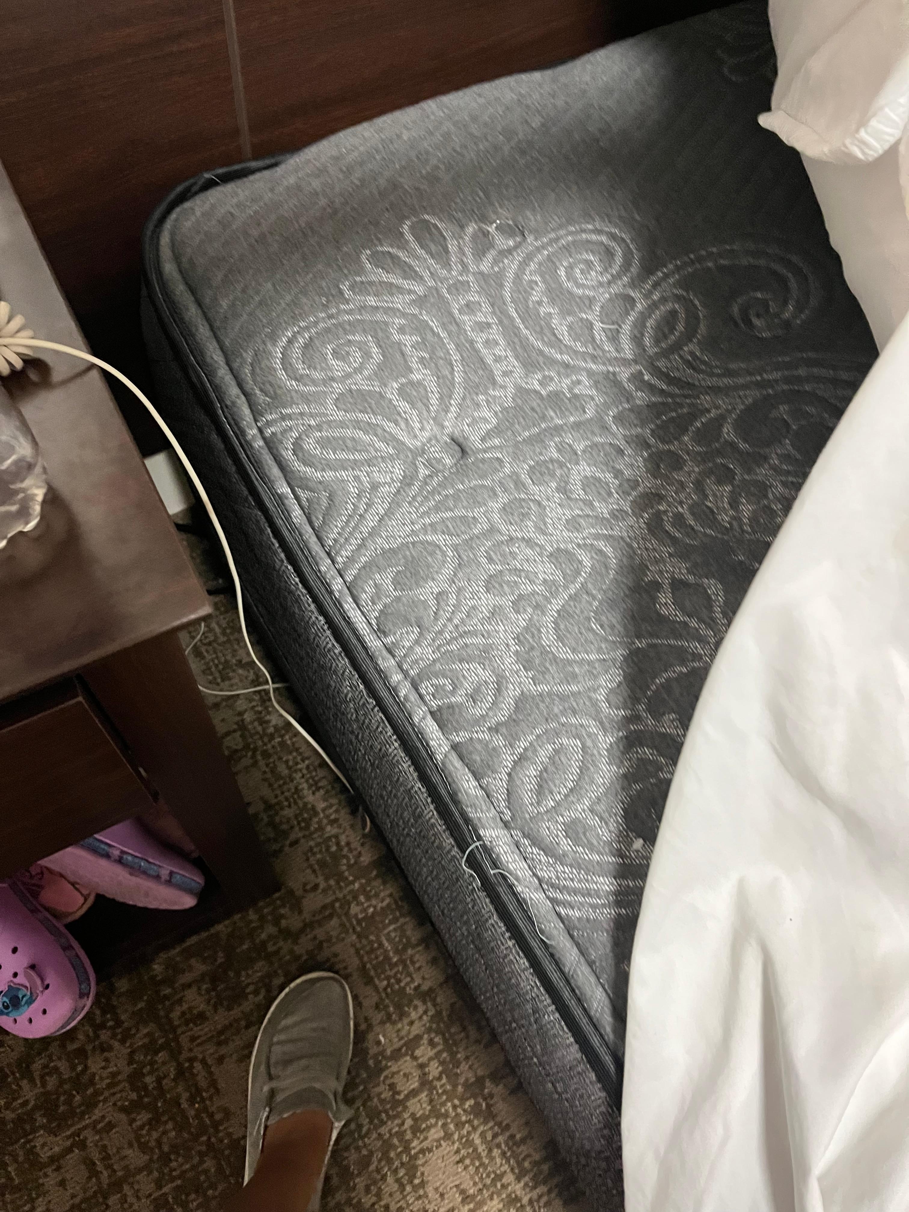 No mattress cover.
