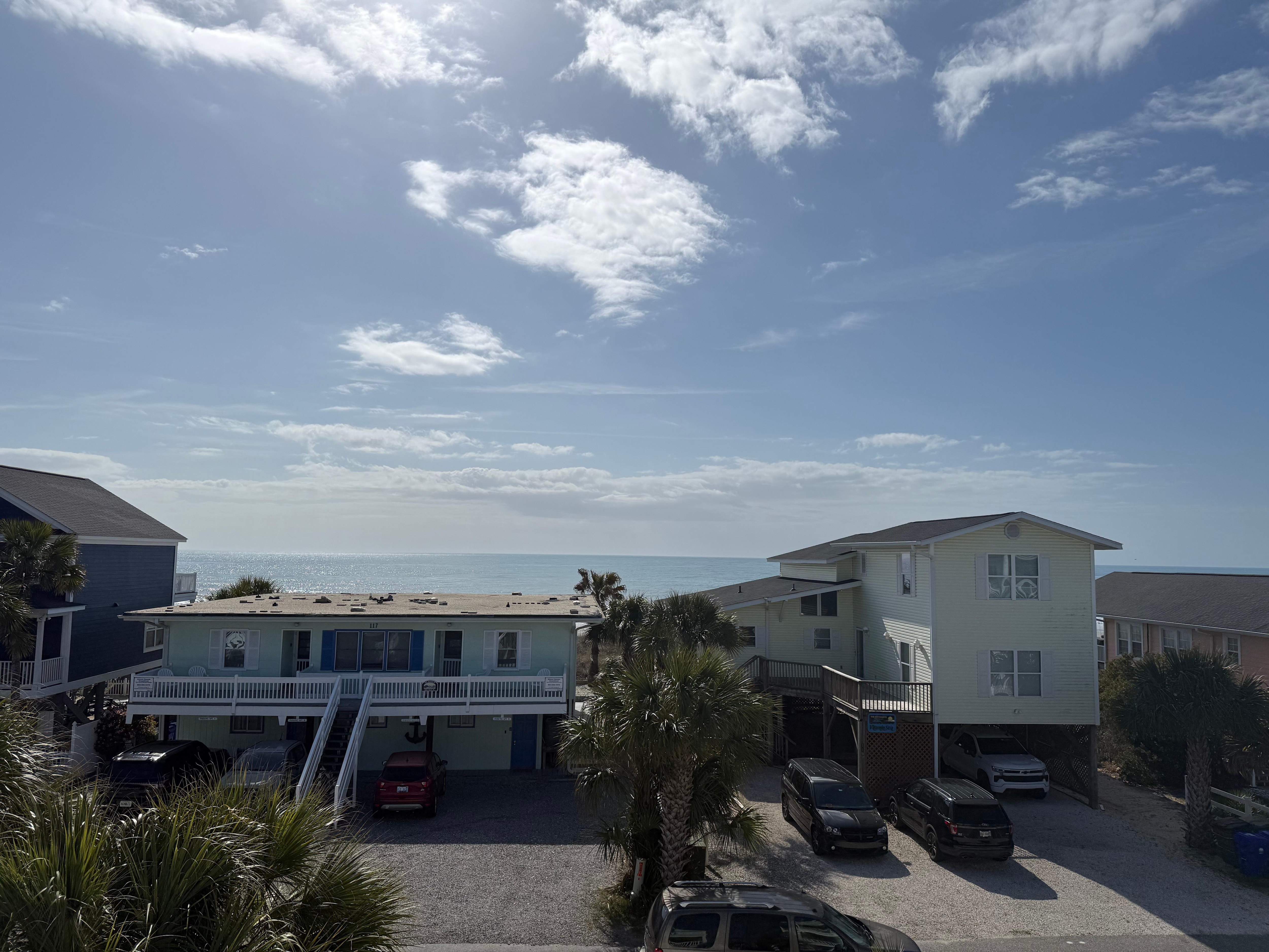 View from upstairs balcony. 