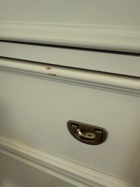 Blood on dresser